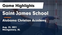 Saint James School vs Alabama Christian Academy  Game Highlights - Aug. 23, 2021