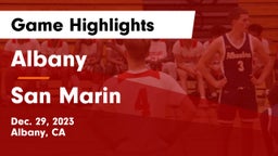 Albany  vs San Marin  Game Highlights - Dec. 29, 2023