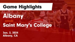 Albany  vs Saint Mary's College  Game Highlights - Jan. 2, 2024
