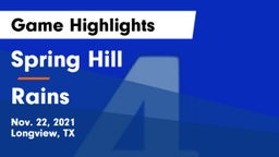 Spring Hill  vs Rains  Game Highlights - Nov. 22, 2021
