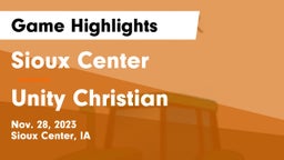 Sioux Center  vs Unity Christian  Game Highlights - Nov. 28, 2023