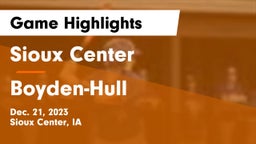 Sioux Center  vs Boyden-Hull  Game Highlights - Dec. 21, 2023