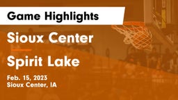 Sioux Center  vs Spirit Lake  Game Highlights - Feb. 15, 2023