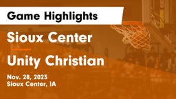 Sioux Center  vs Unity Christian  Game Highlights - Nov. 28, 2023