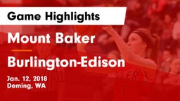 Mount Baker  vs Burlington-Edison  Game Highlights - Jan. 12, 2018