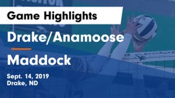 Drake/Anamoose  vs Maddock Game Highlights - Sept. 14, 2019