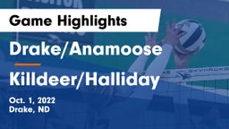 Drake/Anamoose  vs Killdeer/Halliday  Game Highlights - Oct. 1, 2022