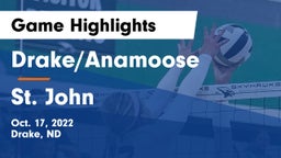 Drake/Anamoose  vs St. John Game Highlights - Oct. 17, 2022