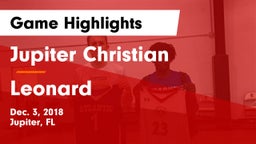 Jupiter Christian  vs Leonard Game Highlights - Dec. 3, 2018