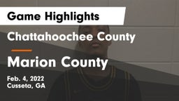 Chattahoochee County  vs Marion County Game Highlights - Feb. 4, 2022