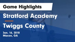 Stratford Academy  vs Twiggs County  Game Highlights - Jan. 16, 2018