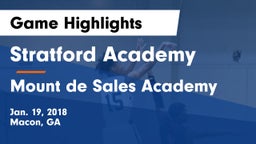 Stratford Academy  vs Mount de Sales Academy  Game Highlights - Jan. 19, 2018