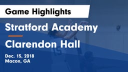 Stratford Academy  vs Clarendon Hall Game Highlights - Dec. 15, 2018