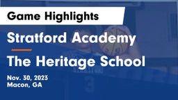 Stratford Academy  vs The Heritage School Game Highlights - Nov. 30, 2023
