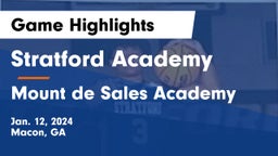 Stratford Academy  vs Mount de Sales Academy Game Highlights - Jan. 12, 2024