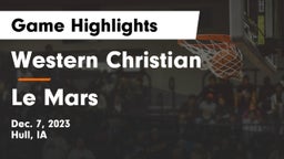Western Christian  vs Le Mars  Game Highlights - Dec. 7, 2023