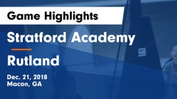 Stratford Academy  vs Rutland Game Highlights - Dec. 21, 2018