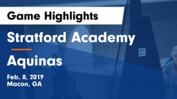 Stratford Academy  vs Aquinas Game Highlights - Feb. 8, 2019