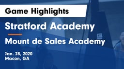 Stratford Academy  vs Mount de Sales Academy  Game Highlights - Jan. 28, 2020