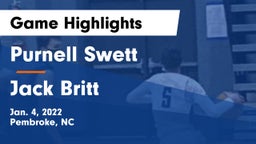 Purnell Swett  vs Jack Britt  Game Highlights - Jan. 4, 2022