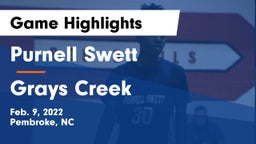 Purnell Swett  vs Grays Creek  Game Highlights - Feb. 9, 2022