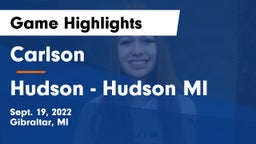 Carlson  vs Hudson  - Hudson MI Game Highlights - Sept. 19, 2022