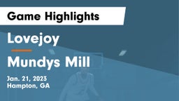 Lovejoy  vs Mundys Mill  Game Highlights - Jan. 21, 2023