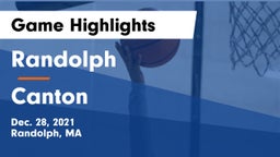 Randolph  vs Canton   Game Highlights - Dec. 28, 2021