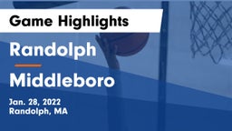 Randolph  vs Middleboro  Game Highlights - Jan. 28, 2022