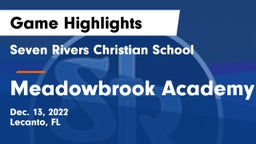 Seven Rivers Christian School vs Meadowbrook Academy Game Highlights - Dec. 13, 2022