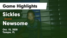 Sickles  vs Newsome  Game Highlights - Oct. 15, 2020