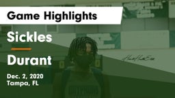 Sickles  vs Durant  Game Highlights - Dec. 2, 2020