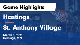 Hastings  vs St. Anthony Village  Game Highlights - March 5, 2021