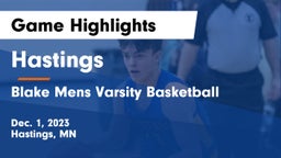 Hastings  vs Blake Mens Varsity Basketball Game Highlights - Dec. 1, 2023
