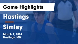 Hastings  vs Simley  Game Highlights - March 1, 2024