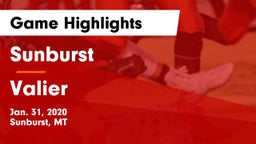 Sunburst  vs Valier  Game Highlights - Jan. 31, 2020