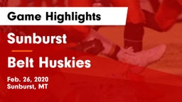 Sunburst  vs Belt Huskies Game Highlights - Feb. 26, 2020