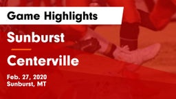 Sunburst  vs Centerville  Game Highlights - Feb. 27, 2020