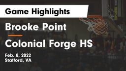Brooke Point  vs Colonial Forge HS Game Highlights - Feb. 8, 2022