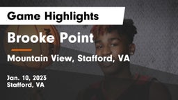 Brooke Point  vs Mountain View, Stafford, VA Game Highlights - Jan. 10, 2023