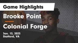 Brooke Point  vs Colonial Forge  Game Highlights - Jan. 13, 2023