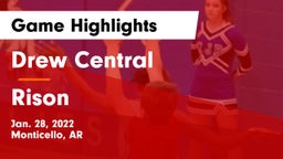 Drew Central  vs Rison  Game Highlights - Jan. 28, 2022