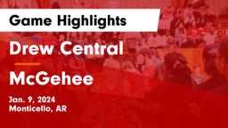 Drew Central  vs McGehee  Game Highlights - Jan. 9, 2024