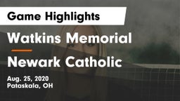 Watkins Memorial  vs Newark Catholic  Game Highlights - Aug. 25, 2020