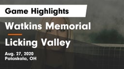 Watkins Memorial  vs Licking Valley  Game Highlights - Aug. 27, 2020