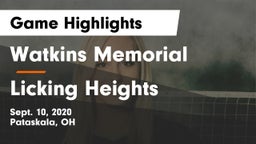 Watkins Memorial  vs Licking Heights  Game Highlights - Sept. 10, 2020
