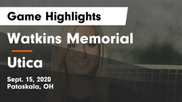 Watkins Memorial  vs Utica  Game Highlights - Sept. 15, 2020