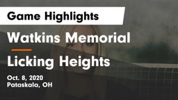 Watkins Memorial  vs Licking Heights  Game Highlights - Oct. 8, 2020