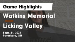 Watkins Memorial  vs Licking Valley Game Highlights - Sept. 21, 2021
