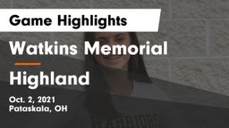 Watkins Memorial  vs Highland  Game Highlights - Oct. 2, 2021